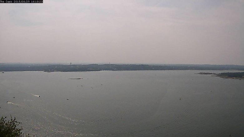 Lake Travis webcam, August 29, 2015 3:25 PM CT