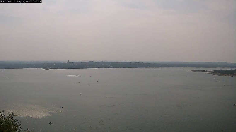 Lake Travis webcam, August 29, 2015 3:35 PM CT