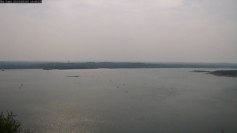 Lake Travis webcam, August 29, 2015 3:55 PM CT