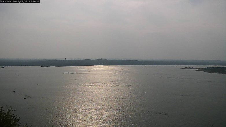 Lake Travis webcam, August 29, 2015 4:40 PM CT
