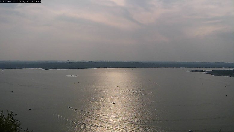 Lake Travis webcam, August 29, 2015 5:10 PM CT