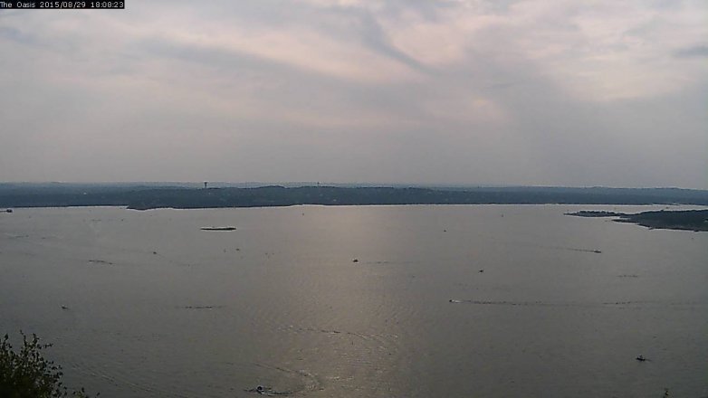 Lake Travis webcam, August 29, 2015 5:15 PM CT