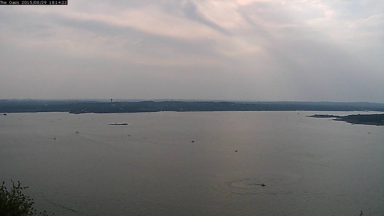 Lake Travis webcam, August 29, 2015 5:20 PM CT