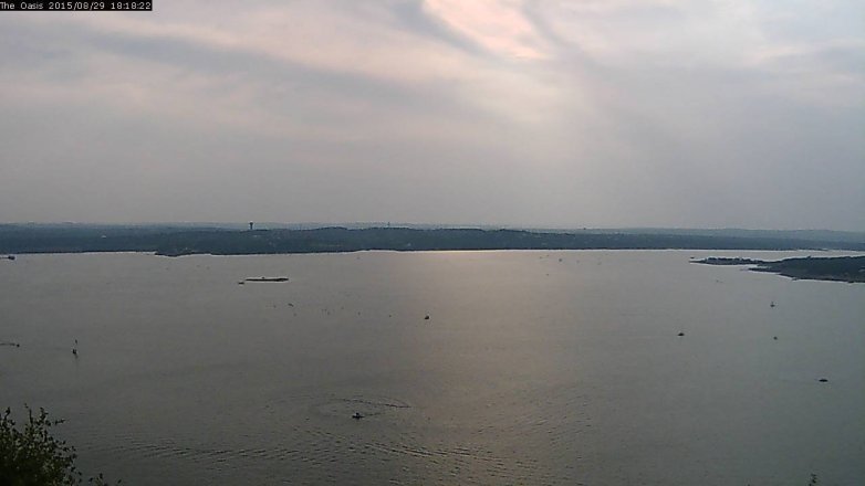 Lake Travis webcam, August 29, 2015 5:25 PM CT
