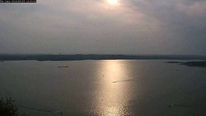 Lake Travis webcam, August 29, 2015 5:40 PM CT