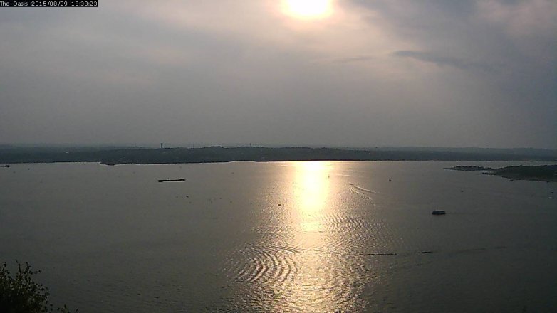 Lake Travis webcam, August 29, 2015 5:45 PM CT
