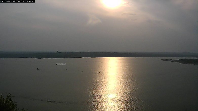 Lake Travis webcam, August 29, 2015 5:50 PM CT