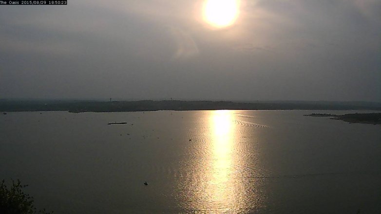 Lake Travis webcam, August 29, 2015 5:55 PM CT