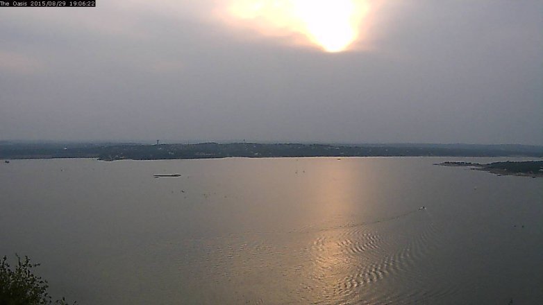 Lake Travis webcam, August 29, 2015 6:15 PM CT