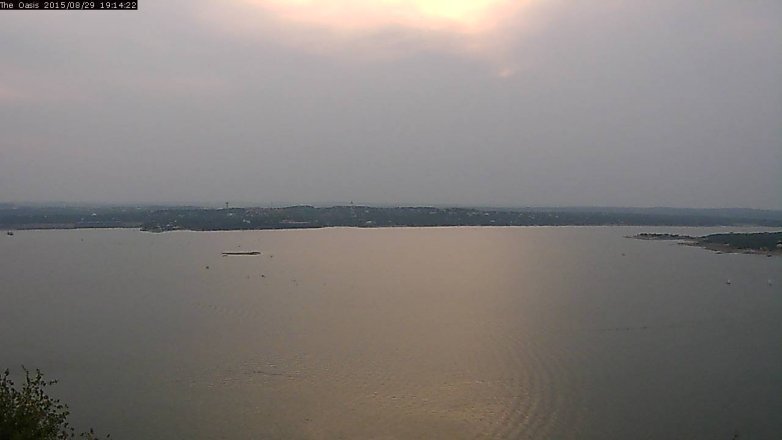 Lake Travis webcam, August 29, 2015 6:20 PM CT