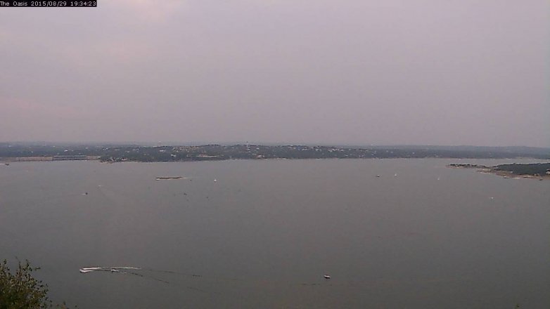 Lake Travis webcam, August 29, 2015 6:40 PM CT