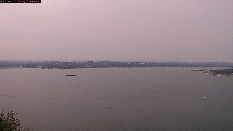Lake Travis webcam, August 29, 2015 7:00 PM CT