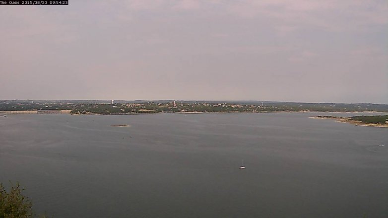 Lake Travis webcam, August 30, 2015 9:00 AM CT