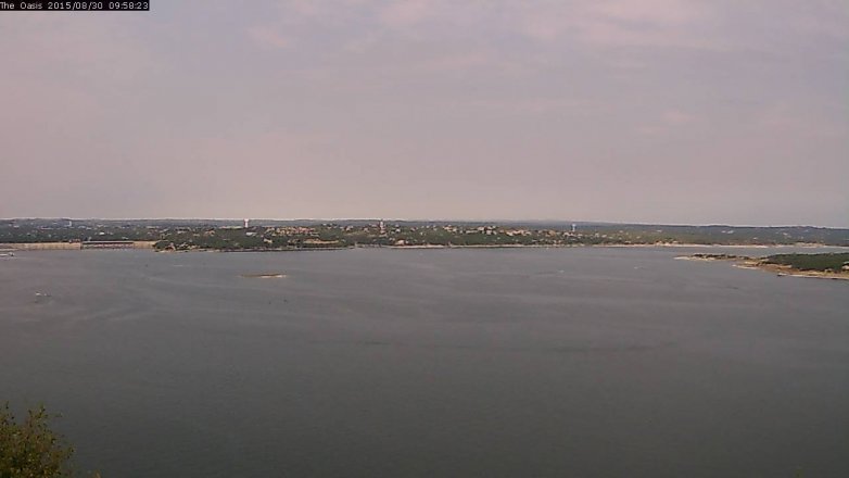 Lake Travis webcam, August 30, 2015 9:05 AM CT