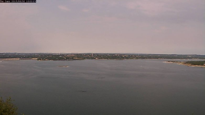 Lake Travis webcam, August 30, 2015 9:10 AM CT