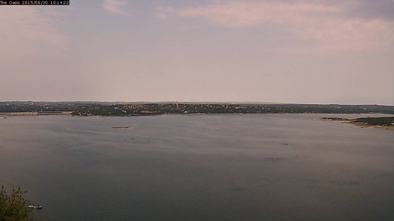 Lake Travis webcam, August 30, 2015 9:20 AM CT