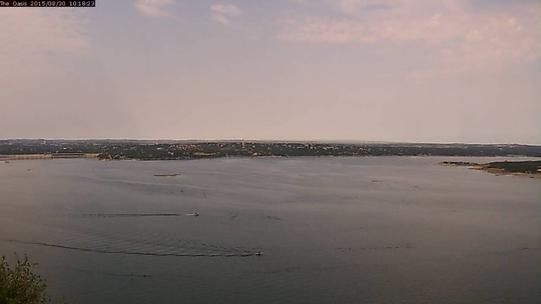 Lake Travis webcam, August 30, 2015 9:25 AM CT
