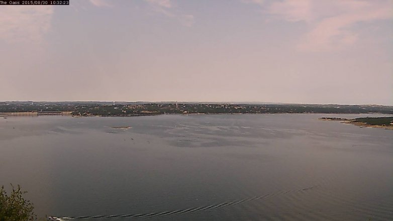 Lake Travis webcam, August 30, 2015 9:40 AM CT