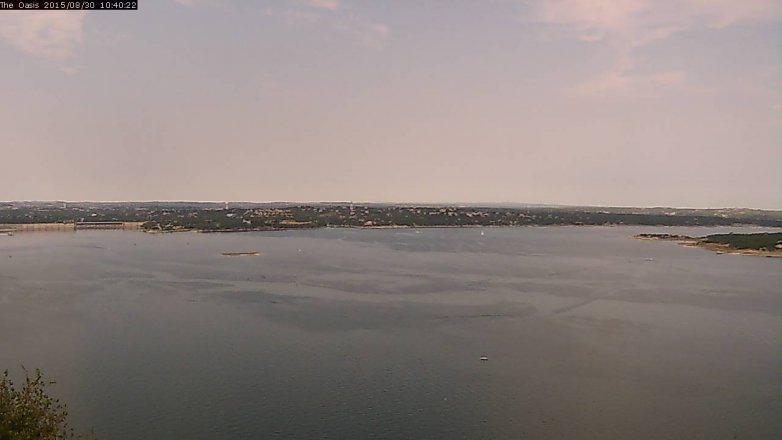Lake Travis webcam, August 30, 2015 9:45 AM CT