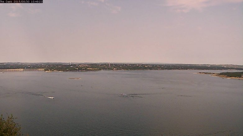 Lake Travis webcam, August 30, 2015 9:55 AM CT