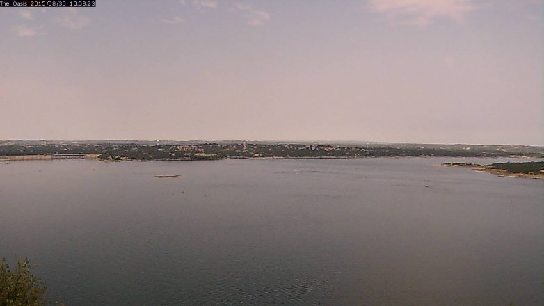 Lake Travis webcam, August 30, 2015 10:05 AM CT