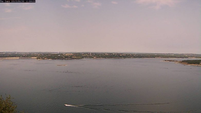 Lake Travis webcam, August 30, 2015 10:15 AM CT