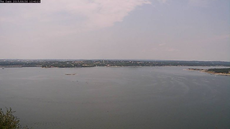Lake Travis webcam, August 30, 2015 11:45 AM CT