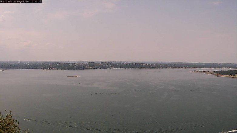 Lake Travis webcam, August 30, 2015 12:40 PM CT