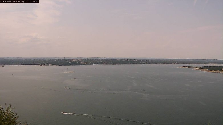 Lake Travis webcam, August 30, 2015 1:05 PM CT