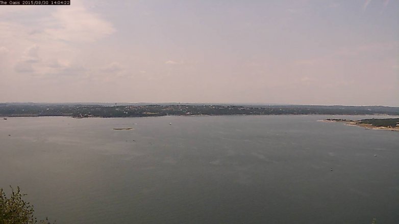 Lake Travis webcam, August 30, 2015 1:10 PM CT