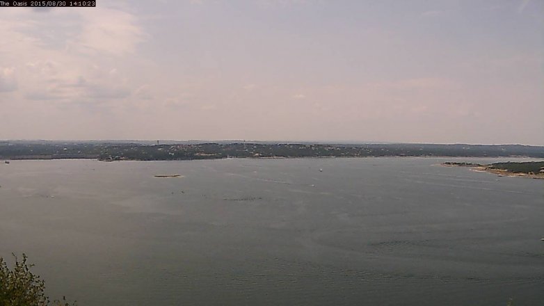 Lake Travis webcam, August 30, 2015 1:15 PM CT
