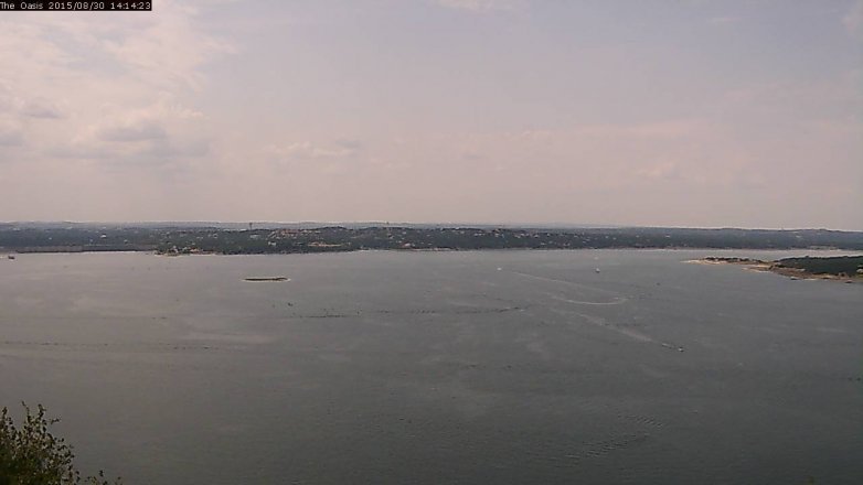 Lake Travis webcam, August 30, 2015 1:20 PM CT