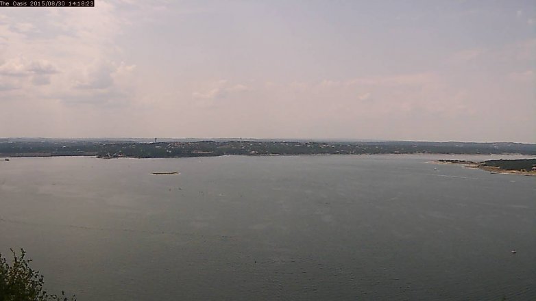 Lake Travis webcam, August 30, 2015 1:25 PM CT
