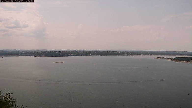Lake Travis webcam, August 30, 2015 1:30 PM CT