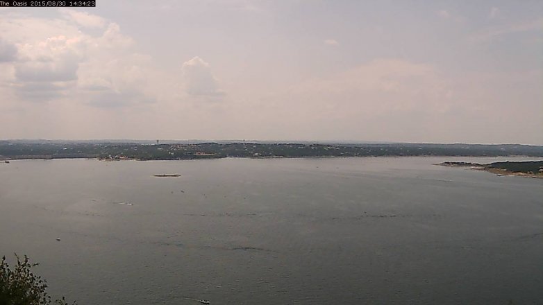 Lake Travis webcam, August 30, 2015 1:40 PM CT