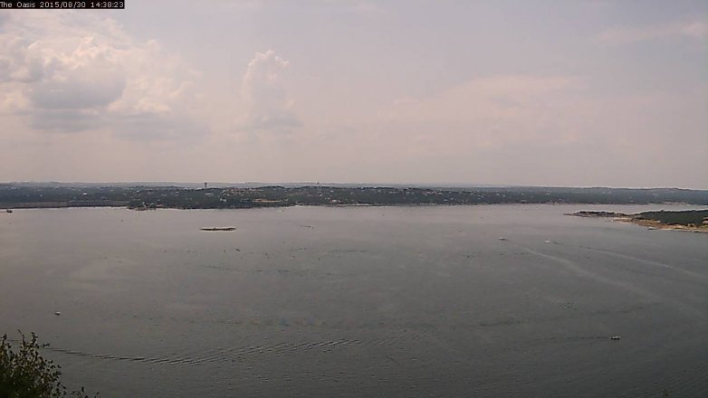 Lake Travis webcam, August 30, 2015 1:45 PM CT