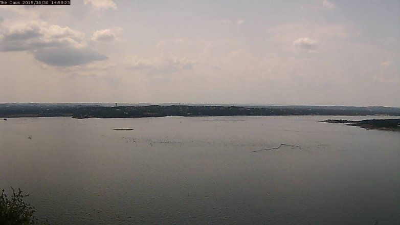 Lake Travis webcam, August 30, 2015 2:05 PM CT