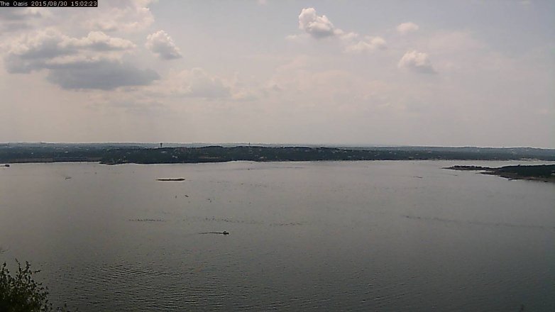 Lake Travis webcam, August 30, 2015 2:10 PM CT