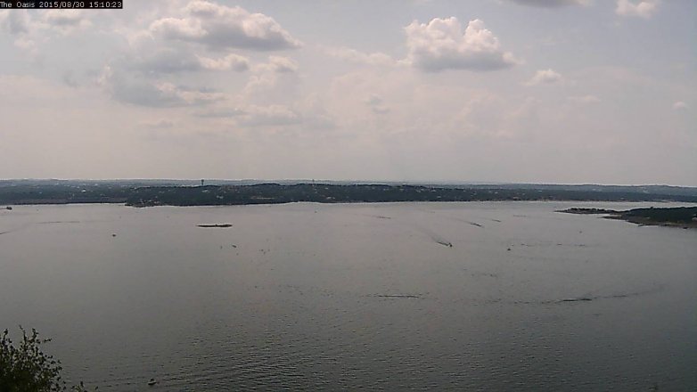 Lake Travis webcam, August 30, 2015 2:15 PM CT