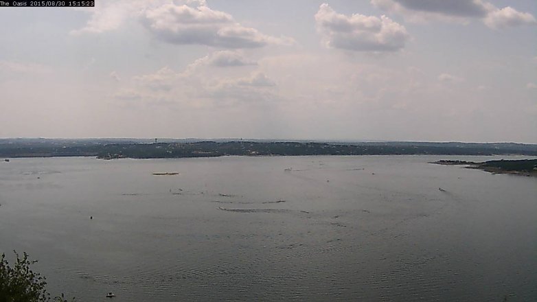 Lake Travis webcam, August 30, 2015 2:20 PM CT