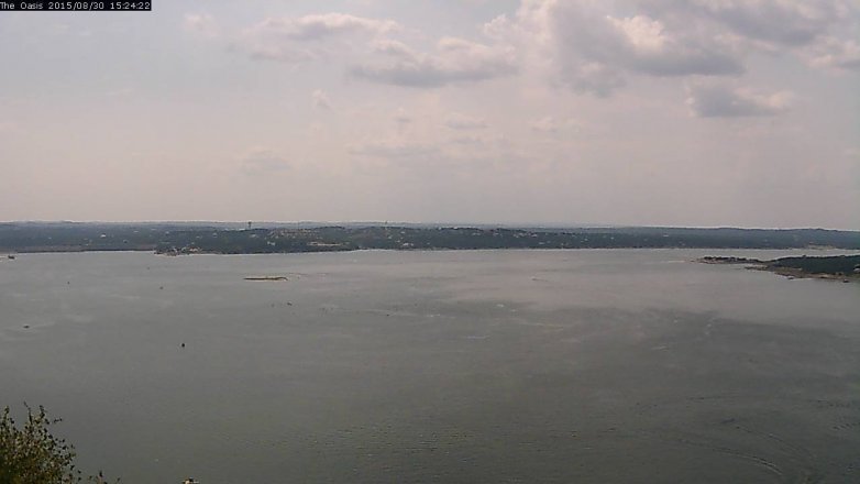 Lake Travis webcam, August 30, 2015 2:30 PM CT