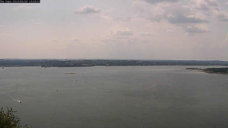 Lake Travis webcam, August 30, 2015 2:35 PM CT