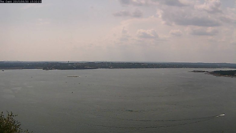 Lake Travis webcam, August 30, 2015 2:40 PM CT