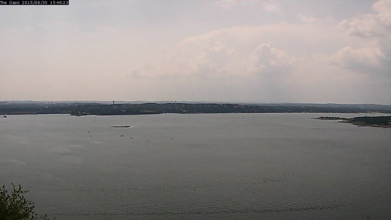 Lake Travis webcam, August 30, 2015 2:55 PM CT