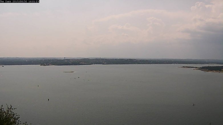 Lake Travis webcam, August 30, 2015 3:10 PM CT