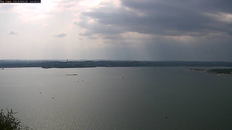 Lake Travis webcam, August 30, 2015 3:35 PM CT