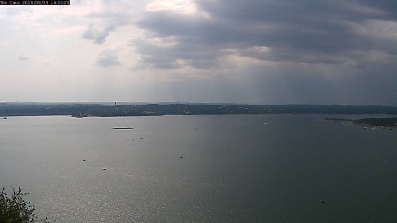 Lake Travis webcam, August 30, 2015 3:40 PM CT