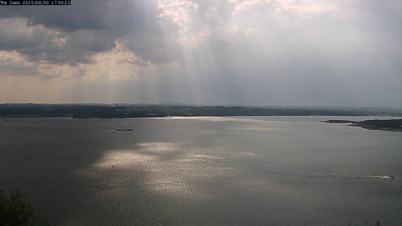 Lake Travis webcam, August 30, 2015 4:05 PM CT