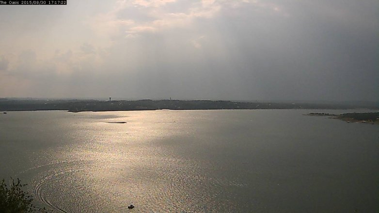 Lake Travis webcam, August 30, 2015 4:25 PM CT