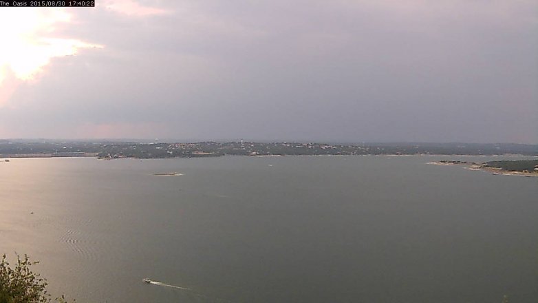 Lake Travis webcam, August 30, 2015 4:45 PM CT